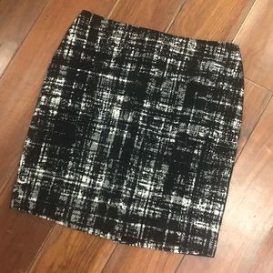 Black & White Plaid Tweed/Wool Skirt